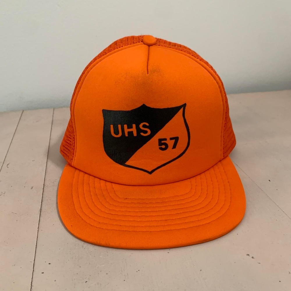 Vintage 1980s orange and black UHS 57 (Urbana Illinois High School)